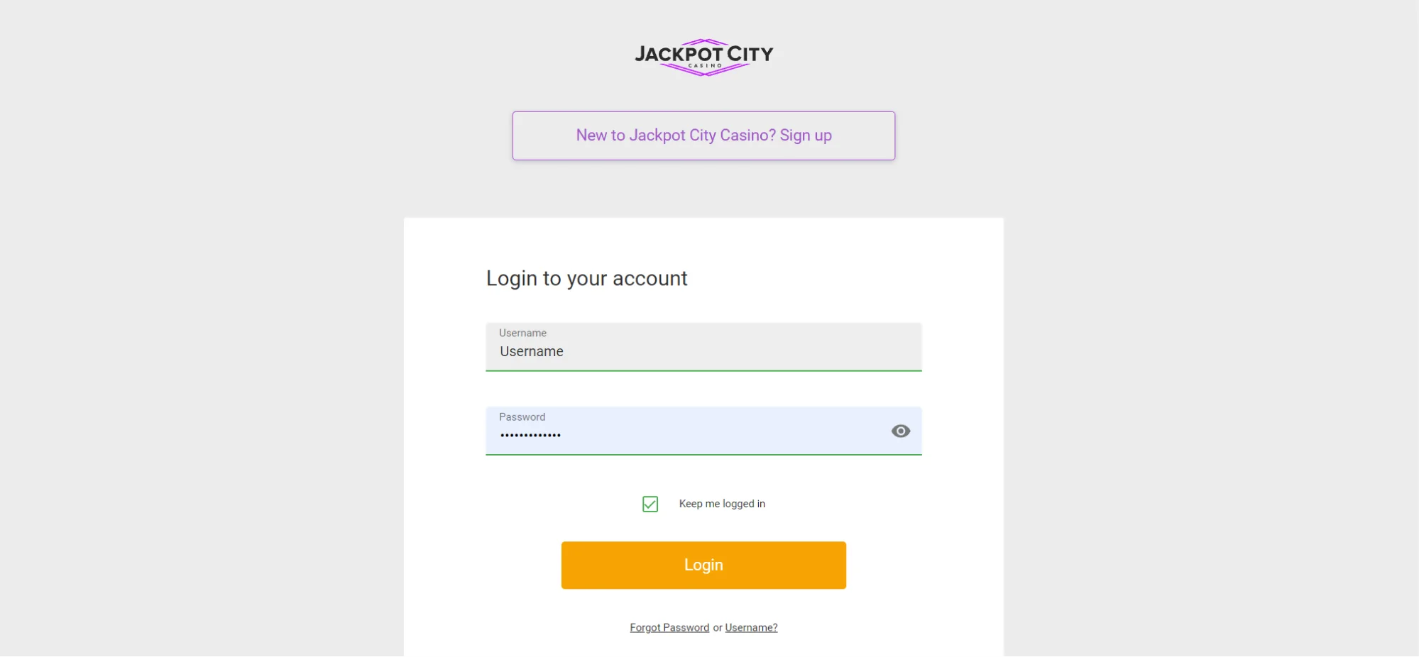 Jackpot City Login